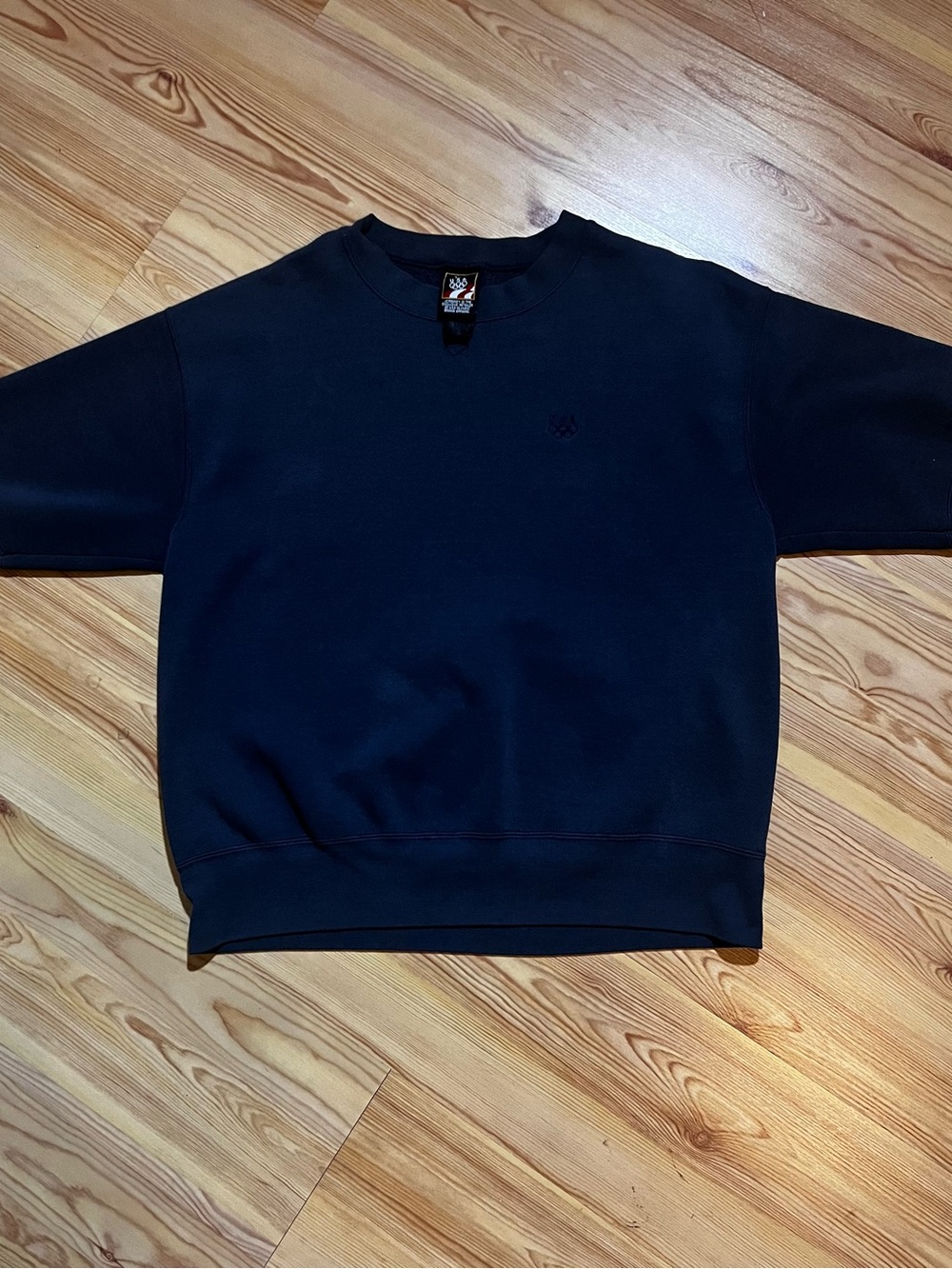 Vintage 90’s Men's Blue/Grey Olympic Sweater